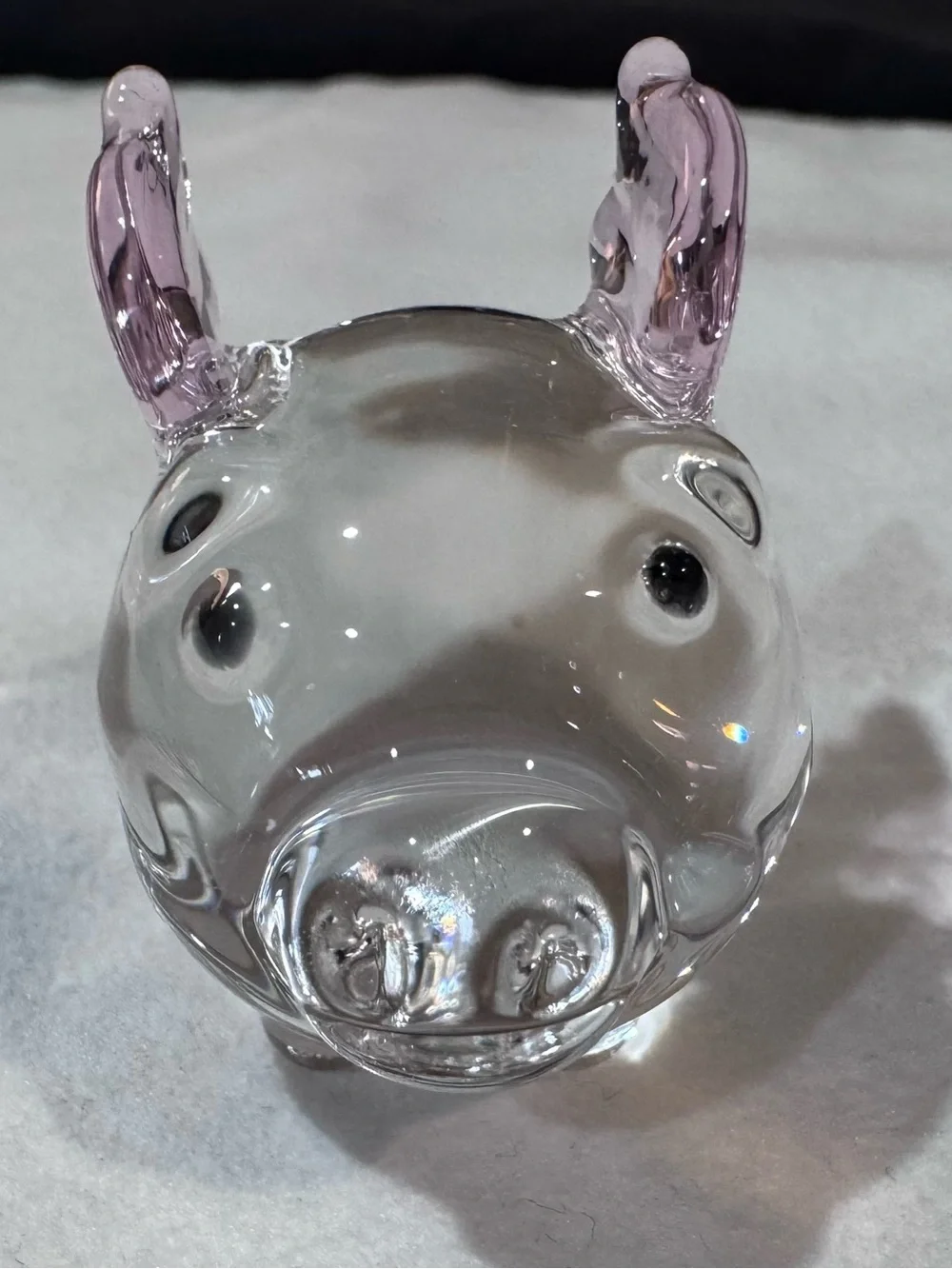 Tiny Glass Flying Pig Figurine